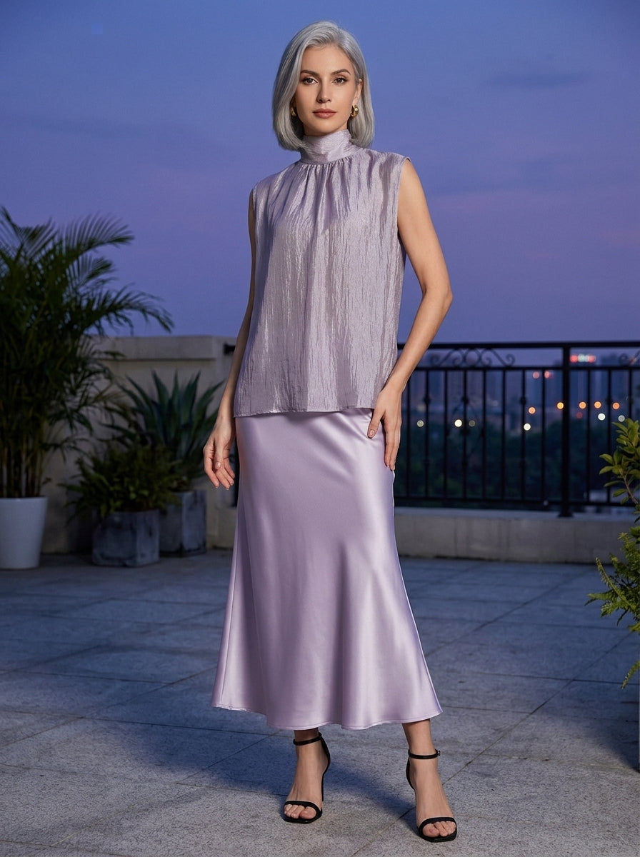 Air Light Tie-Back Sleeveless Top | Lavender