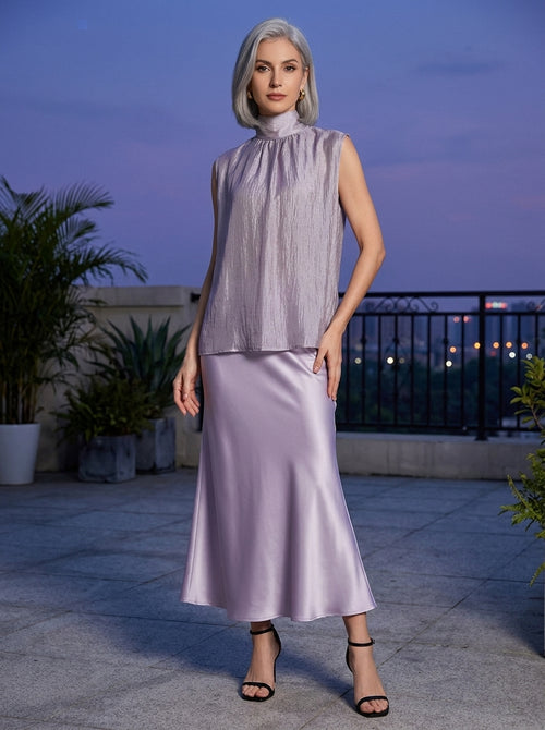 Air Light Tie-Back Sleeveless Top | Lavender